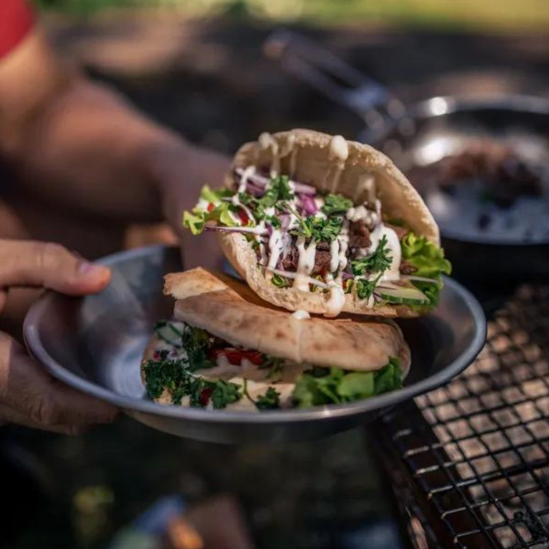 Reindeer kebab in bread